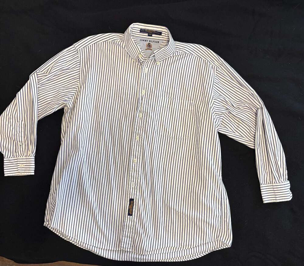 tommy hilfiger mens button button up size 17-34, Large